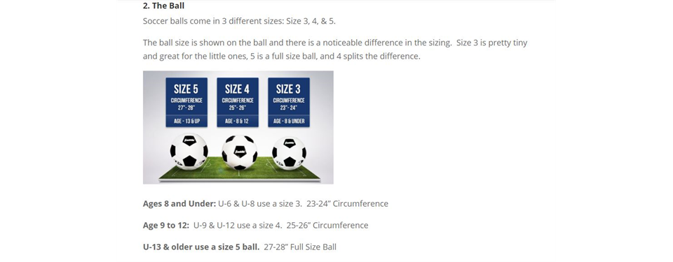 What size soccer ball do you need