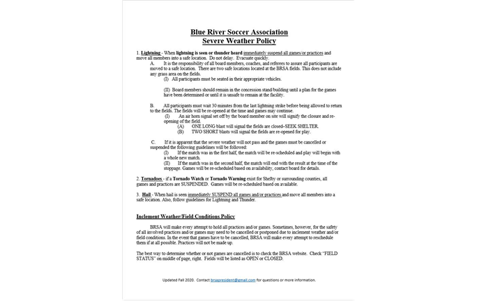 Severe Weather Policy